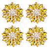 4Pcs Alloy & Glass & Rhinestone Shank Buttons BUTT-FG0001-63A-1
