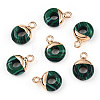 Synthetic Malachite Flat Round/Donut Charms G-I347-03-1