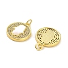 Brass Micro Pave Clear Cubic Zirconia Pendants KK-K365-02F-G-2