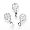 Long-Lasting Plated Brass Micro Pave Cubic Zirconia Ice Pick Pinch Bails X-ZIRC-F063-06C-P-1