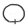 Men's Gemstone Beaded Cross Bracelet MS7461-5-1