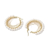 Copper Wire Wrapped Shell Pearl Hoop Earring EJEW-TA00486-4