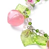 Glass & Resin & Acrylic Flower Charm Bracelet BJEW-JB09435-01-3