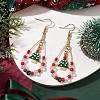 304 Stainless Steel Christmas Tree Dangle Earrings EJEW-TA00455-2
