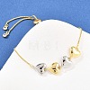 Brass Box Chain Slider Bracelets BJEW-C139-01B-GP-2