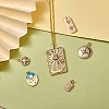 6Pcs 6 Style Brass Micro Pave Cubic Zirconia Pendants KK-SZ0003-87-6