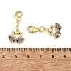 Swan Brass Micro Pave Cubic Zirconia Pendant Decorations CU-B198-07G-3