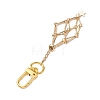 Star 304 Stainless Steel Macrame Chain Pouch Empty Stone Holder Pendant Decoration HJEW-JM02086-3