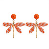 Alloy & Raffia Dangle Stud Earrings FS-WGCB008-08-1