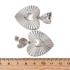 Heart 304 Stainless Steel Dangle Stud Earrings EJEW-Z109-03P-5