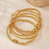Brass and Stainless Beaded Stretch Bracelet Sets VB9693-4-2