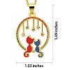Full Moon with Double Cat and Star Pendant Necklace JN1028A-2