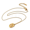 304 Stainless Steel Oval with Shell Shape Pendant Necklaces for Women NJEW-Z091-12G-4