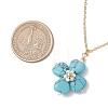 Synthetic Turquoise Clover Shamrock Pendant Necklaces NJEW-JN05170-01-4