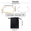 2Pcs 2 Colors 304 Stainless Steel Cuff Bangles BJEW-UN0001-26-5