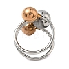 304 Stainless Steel Round Wrap Open Cuff Rings for Women Men RJEW-Q815-06G-M-3