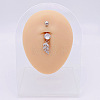 304 Stainless Steel Micro Pave Cubic Zirconia Belly Rings WGADED5-42-1