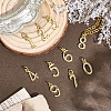 10Pcs 10 Styles Brass Micro Pave Clear Cubic Zirconia Charms KK-BBC0025-92-4