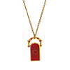 Rotating 304 Stainless Steel Enamel Tarot Card Pendant Necklaces with Rhinestone FS-WG0CC16-01-1