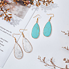 2 Pairs 2 Style Synthetic Turquoise & Natural Howlite Teardrop Dangle Earrings EJEW-AN0002-33-7