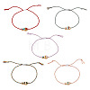 5Pcs 5 Colors Alloy Enamel Fish Charm Adjustable Bracelets BJEW-TA0001-31-1