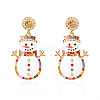 Alloy Enamel Dangle Stud Earrings FS-WG05549-03-2