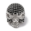 Skull Shape Rack Plating Brass with Cubic Zirconia Beads KK-S406-14P-1