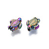 Rack Plating Rainbow Color Alloy Beads PALLOY-S180-343-4