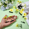 40Pcs Sunflower Resin & Iron Alligator Hair Clips PHAR-ME0001-03-3