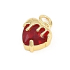 Valentine's Day Brass Micro Pave Red Cubic Zirconia Charms KK-E798-10A-G-2