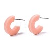 Opaque Cellulose Acetate(Resin) Half Hoop Earrings KY-T040-B60-01-4