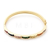 Brass Micro Pave Cubic Zirconia Hinged Bangles for Women BJEW-K274-08G-4