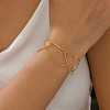 Simple Brass Tassel Chain Bracelets KE5931-1