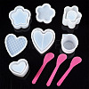 Heart & Flower Shape Silicone Storage Box Molds Kits DIY-PJ0001-04-2
