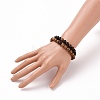 Natural Wood Round Beads Stretch Bracelets BJEW-JB05660-7