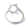 Adjustable 925 Sterling Silver Ring Components STER-K179-22P-3