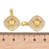Brass Micro Pave Clear Cubic Zirconia Peg Bails Pin Pendants KK-CBA6A75-41G-3