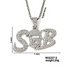 Hip-hop Brand Alloy Crystal Rhinestone SB Letter Pendant Necklaces VA5957-2-1