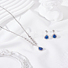Brass Rhinestone Pendant Necklace & Stud Earring Sets SJEW-LP0001-51A-3
