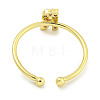 Rack Plating Brass Open Cuff Rings for Women RJEW-F162-02G-R-3