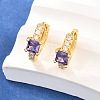 Brass Micro Pave Cubic Zirconia Hoop Earrings KK-Z166-12G-01-1