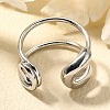 304 Stainless Steel Open Cuff Rings for Women RJEW-A054-01P-2