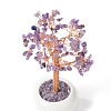 Natural Amethyst Chips with Brass Wrapped Wire Money Tree on Ceramic Vase Display Decorations DJEW-B007-02B-3