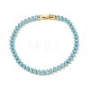 Synthetic Turquoise Tennis Bracelets KK-CBA964F-01G-01-4