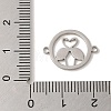 Non-Tarnish 201 Stainless Steel Hollow Flat Round Links STAS-E217-28P-3