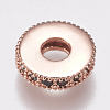 Brass Micro Pave Cubic Zirconia Bead Spacers ZIRC-K074-11A-02RG-2