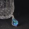 Teardrop AB Color Plated Electroplate Glass Pendant Necklaces NJEW-JN01492-2
