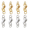 8Pcs 2 Colors Brass Double Opening Lobster Claw Clasps FIND-TA0001-45-10