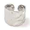 Non-Tarnish 304 Stainless Steel Hammered Open Cuff Ring X-RJEW-A043-08P-2