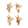Brass Micro Pave Cubic Zirconia Charms KK-Q085-06G-1
